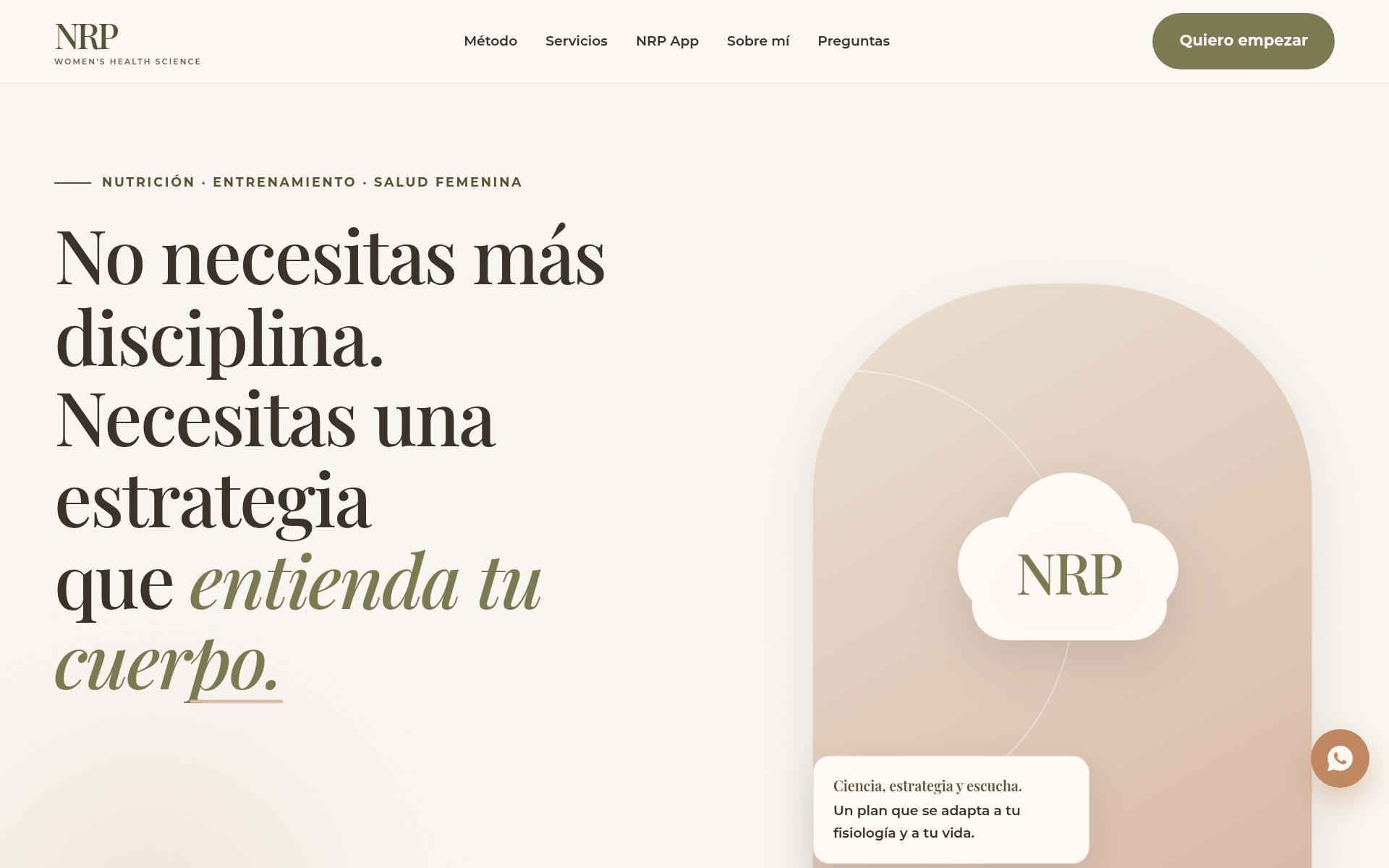 La web de NRP Women's Health Science